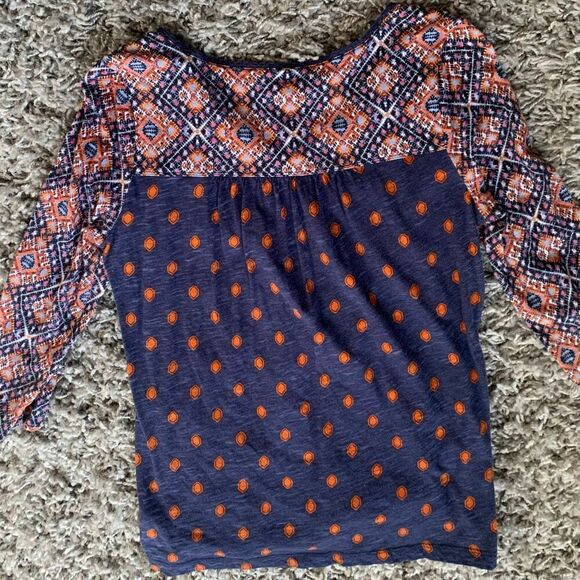 Anthropologie Akemi + Kin BOHO print Tunic Shirt Top sz S - Picture 5 of 6